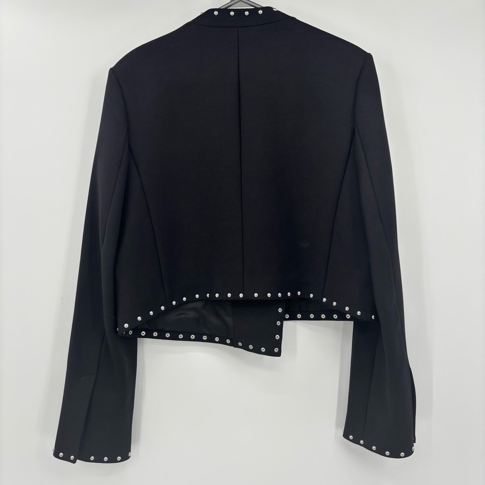Helmut Lang Womens Studded Blazer Jacket, Black, 12 - Picture 6 of 13